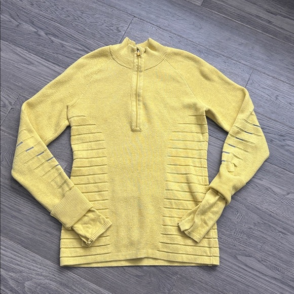 Lululemon | Lightning Bold 1/2 Zip in Heathered Soleil / Vapor Yellow Sz Small - Picture 3 of 15